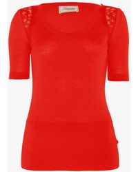 Temperley London Grace Shoulder Lace Scoop Neck Top - Lyst