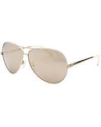 Chloé Women'S Aviator White & Gold-Tone Frame Mirror Lenses Sunglasses - Lyst