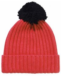 Helene Berman Pom Pom Beanie Hat - Lyst