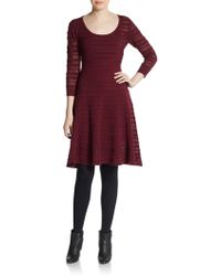 Catherine Malandrino Wool Blend Pointelle Sweater Dress - Lyst