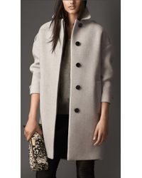 Burberry Oversize Virgin Wool Cashmere Herringbone Caban - Lyst