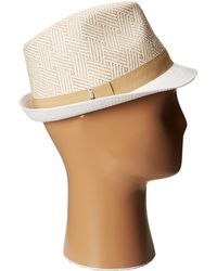 BCBGMAXAZRIA Mixed Straw Fedora - Lyst
