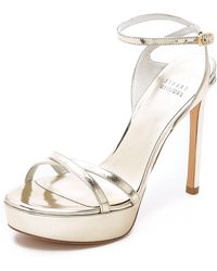 Stuart Weitzman Bebare Platform Sandals - Pale Gold - Lyst