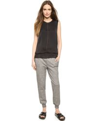 Vince Sleeveless Overlay Blouse - Shadow - Lyst