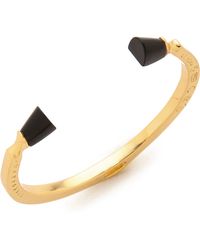 Giles & Brother Skinny Stone Pied De Biche Cuff Bracelet - Gold/Onyx - Lyst