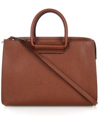 The Row Satchel Pebbled-Leather Tote - Lyst