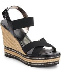 Charles By Charles David Thrice Faux Leather-Paneled Wedges - Lyst