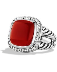 David Yurman Albion Ring With Diamonds, 14Mm Gemstone - Lyst
