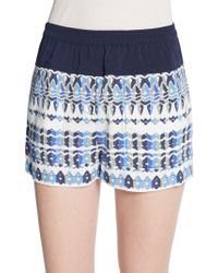 BCBGMAXAZRIA Teagan Printed Crepe Shorts - Lyst