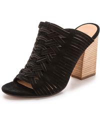 Belle By Sigerson Morrison Faline Woven Mules - Black - Lyst