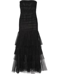 Notte By Marchesa Strapless Embellished Tulle Gown - Lyst