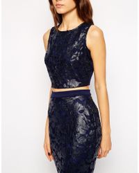 Lipsy Michelle Keegan Loves Crop Top With Applique - Lyst