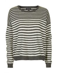 Topshop Graduated Stripe Slouch Sweat - Lyst