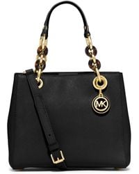 Michael Kors Cynthia Small Leather Satchel - Lyst