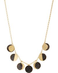 Pamela Love Black Diamond & Gold Moon Phase Necklace - Lyst