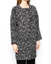 Helene Berman Collarless Zip Front Coat - Lyst