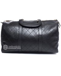 Chanel Pre-Owned Lambskin Vintage Medium Boston Travel Bag - Lyst