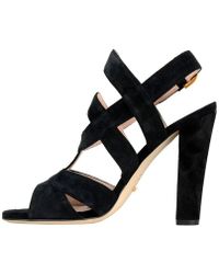 Sergio Rossi Criss-Cross High Heel Suede Sandal - Lyst