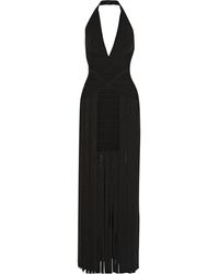 Hervé Léger Rebekah Fringed Bandage Gown - Lyst