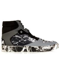 Balenciaga Marble-Effect High-Top Trainers - Lyst