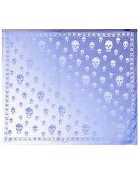 Alexander McQueen Skull-Print Ombré Silk Scarf - Lyst