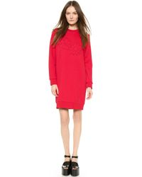 Sonia By Sonia Rykiel Flower Embroidered Dress - Berry - Lyst