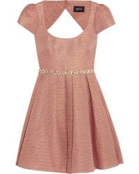 Notte By Marchesa Embellished Metallic Jacquard Mini Dress - Lyst