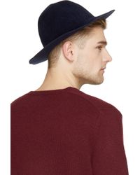Burberry Prorsum Indigo Blue Rabbit Felt Round Hat - Lyst