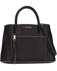 Calvin Klein Shea Saffiano Satchel - Lyst