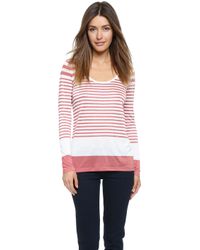 Vince Variegated Long Sleeve Tee - Heather Rosewood - Lyst