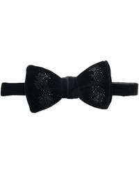 Alexander McQueen Embroidered Velvet Bow Tie - Lyst