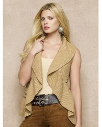 Ralph Lauren Blue Label Multi-Knit Shawl-Collar Vest - Lyst