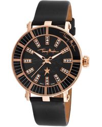 Thierry Mugler Women'S Black Genuine Leather Black Dial - Lyst