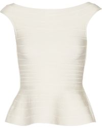 Hervé Léger Sonya Peplum Bandage Top - Lyst