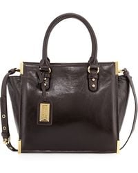Badgley Mischka Joelle Shine Leather Satchel - Lyst