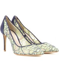 Nicholas Kirkwood Angie Suede-Trimmed Lace Pumps - Lyst