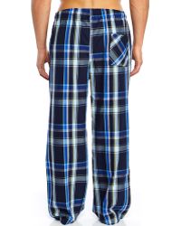 Kenneth Cole Reaction Navy & Blue Plaid Woven Pajama Pants - Lyst