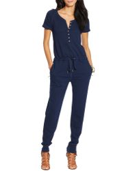 Ralph Lauren Lauren Terry Henley Jumpsuit - Lyst