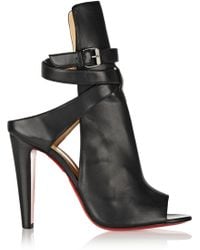 Christian Louboutin Hippik 100 Cutout Leather Ankle Boots - Lyst