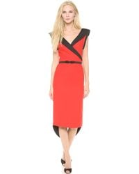 L'Wren Scott Sleeveless Sheath Dress With Belt - Bento Box/Red - Lyst