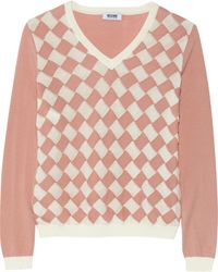 Moschino Cheap & Chic Basketweave Wool and Cotton-Blend Sweater - Lyst