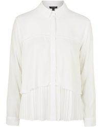 Topshop Raw Edge Pleat Hem Shirt - Lyst