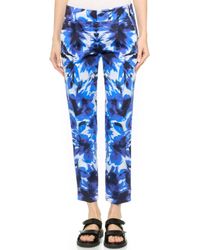 Milly Floral Mirage Nicole Pants - Blue - Lyst