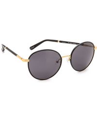 The Row Round Sunglasses - Tortoise Walnut/Green - Lyst