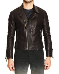 Roberto Cavalli Biker Pelle Dipinto A Mano Dietro - Lyst