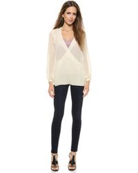 Haute Hippie Lace Crossover Jacket - Antique Ivoire - Lyst