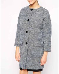 Helene Berman Collarless Coat - Lyst