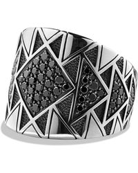 David Yurman Frontier Signet Ring With Black Diamonds - Lyst
