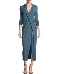 Donna Karan New York Long-Sleeve Crisscross Jersey Dress - Lyst