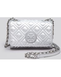 Tory Burch Crossbody - Marion Quilted Metallic Shrunken - Lyst